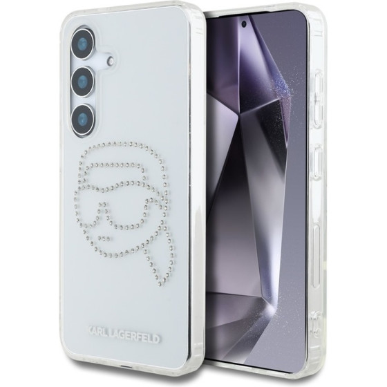 Karl Lagerfeld Rhinestones Karl Head Logo - Case for Samsung Galaxy S25 (Transparent) - (KLHCS25SHKHDCELT)