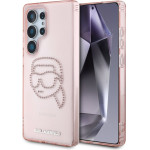 Karl Lagerfeld Rhinestones Karl Head Logo - Case for Samsung Galaxy S25 Ultra (Pink) - (KLHCS25LHKHDCELP)