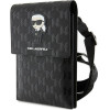 Karl Lagerfeld Saffiano Monogram Ikonik - Phone crossbody bag (black) - (KLWBSAKHPKK)