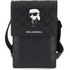 Karl Lagerfeld Saffiano Monogram Ikonik - Phone crossbody bag (black) - (KLWBSAKHPKK)