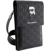 Karl Lagerfeld Saffiano Monogram Ikonik - Phone crossbody bag (black) - (KLWBSAKHPKK)