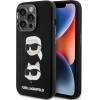 Karl Lagerfeld Silicone Karl & Choupette Heads - iPhone 15 Pro Case (Black) - (KLHCP15LSDHKCNK)
