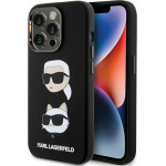 Karl Lagerfeld Silicone Karl & Choupette Heads - iPhone 15 Pro Case (Black) - (KLHCP15LSDHKCNK)