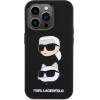 Karl Lagerfeld Silicone Karl & Choupette Heads - iPhone 15 Pro Case (Black) - (KLHCP15LSDHKCNK)