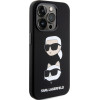 Karl Lagerfeld Silicone Karl & Choupette Heads - iPhone 15 Pro Case (Black) - (KLHCP15LSDHKCNK)