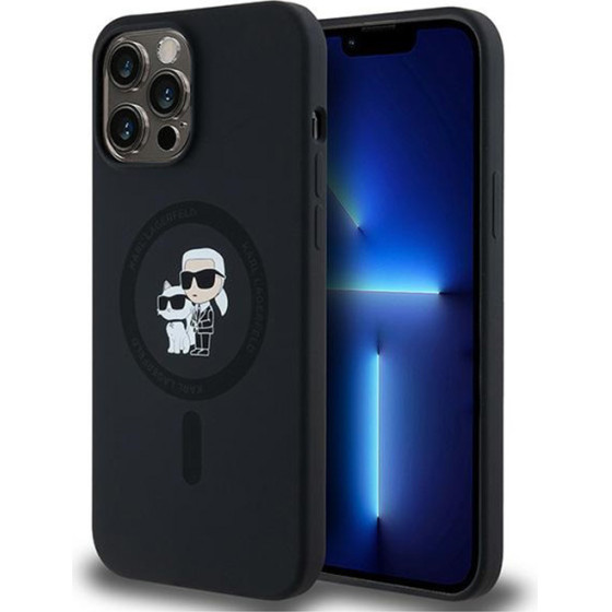 Karl Lagerfeld Silicone Karl & Choupette MagSafe - Case for iPhone 13 Pro Max (Black) - (KLHMP13XSCMKCRHK)