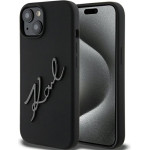 Karl Lagerfeld Silicone Karl Script - iPhone 15 Case (Black) - (KLHCP15SSKSBMCK)