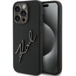 Karl Lagerfeld Silicone Karl Script - iPhone 15 Pro Case (Black) - (KLHCP15LSKSBMCK)