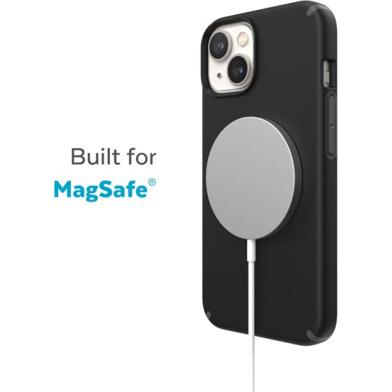 Speck CandyShell Pro + MagSafe - Case for iPhone 14 Plus with MICROBAN coating (Black / Slate Grey) - (150141-B565)