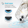 Speck Presidio Lux ClickLock & MagSafe - Case for iPhone 16 (Sunshine Daisies / Clear / Gold) - (150745-3257)