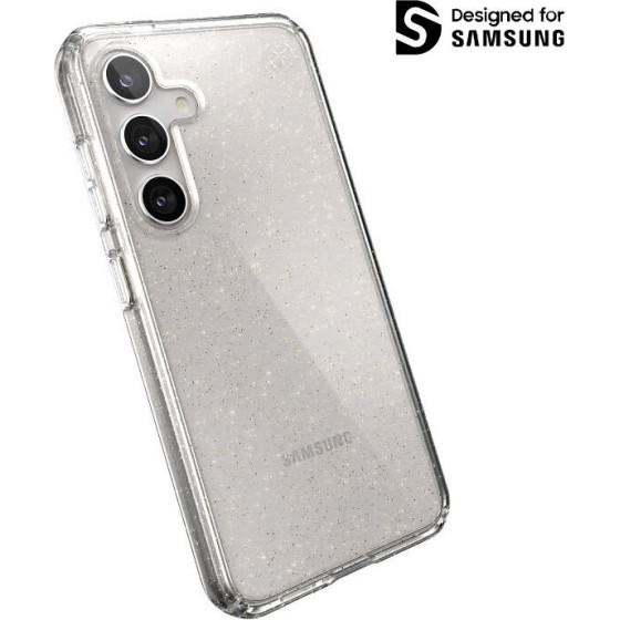 Speck Presidio Lux Glitter - Case for Samsung Galaxy S24 (Clear / Gold Glitter) - (150615-9221)