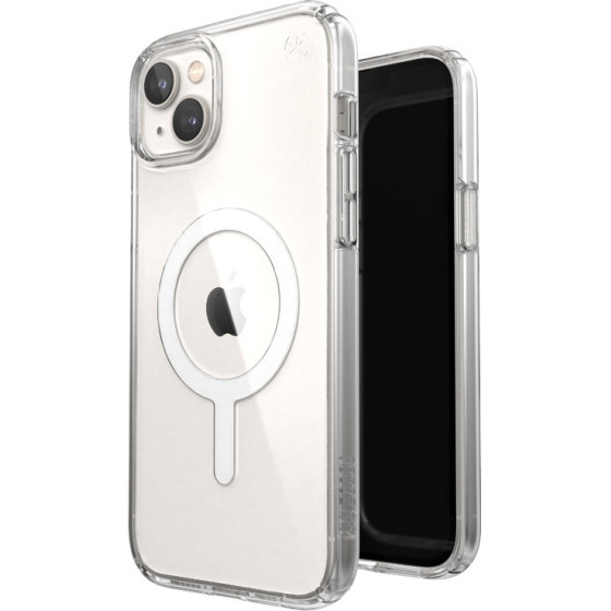 Speck Presidio Perfect-Clear + MagSafe - Case for iPhone 15 Plus / 14 Plus with MICROBAN coating (Clear) - (150119-5085)