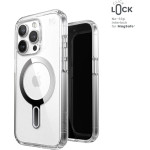 Speck Presidio Perfect-Clear ClickLock & Magsafe - Case for iPhone 15 Pro (Clear / Chrome Finish / Serene Silver) - (150449-3199)
