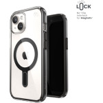 Speck Presidio Perfect-Clear ClickLock & Magsafe - Case for iPhone 16e / iPhone 15 / iPhone 14 / iPhone 13 (Clear / Frosted Black / Slate Grey) - (150441-3233)