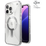 Speck Presidio Perfect-Clear Grip ClickLock & MagSafe - Case for iPhone 16 Pro Max (Clear / Chrome Finish / Serene Silver) - (150728-3199)