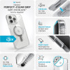 Speck Presidio Perfect-Clear Grip ClickLock & MagSafe - Case for iPhone 16 Pro Max (Clear / Chrome Finish / Serene Silver) - (150728-3199)