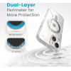 Speck Presidio Perfect-Clear Grip ClickLock & MagSafe - Case for iPhone 16e / iPhone 15 / iPhone 14 / iPhone 13 (Clear / Chrome Finish / Serene Silver) - (150443-3199)