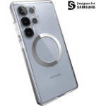 Speck Presidio Perfect-Clear Magnet - Case for Samsung Galaxy S25 Ultra MagSafe (Clear / Chrome Finish / Serene Silver) - (150897-3199)