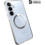 Speck Presidio Perfect-Clear Magnet - Case for Samsung Galaxy S25+ / S24+ MagSafe (Clear / Chrome Finish / Serene Silver) - (150885-3199)