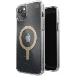 Speck Presidio Perfect-Clear with Glitter + MagSafe - Case for iPhone 15 Plus / 14 Plus with MICROBAN coating (Clear / Gold Glitter) - (150121-9221)