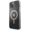 Speck Presidio Perfect-Clear with Glitter + MagSafe - Case for iPhone 15 Plus / 14 Plus with MICROBAN coating (Clear / Gold Glitter) - (150121-9221)