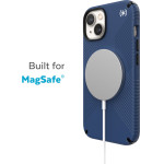 Speck Presidio2 Grip + MagSafe - Case for iPhone 14 Plus with MICROBAN coating (Coastal Blue / Black / White) - (150117-9974)