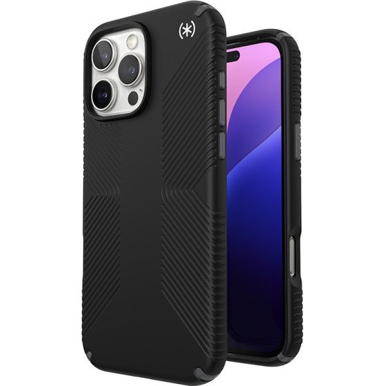 Speck Presidio2 Grip - Case for iPhone 16 Pro Max (Black / Slate Grey / White) - (150776-3205)