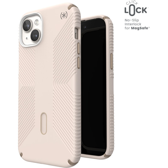 Speck Presidio2 Grip ClickLock & Magsafe - Case for iPhone 15 Plus / iPhone 14 Plus (Bleached Bone / Heirloom Gold / Hazel Brown) - (150455-3214)