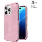 Speck Presidio2 Grip ClickLock & MagSafe - Case for iPhone 16 Pro (Wednesday Pink / Boysenberry Purple / White) - (150701-3250)