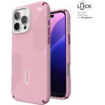 Speck Presidio2 Grip ClickLock & MagSafe - Case for iPhone 16 Pro Max (Wednesday Pink / Boysenberry Purple / White) - (150725-3250)
