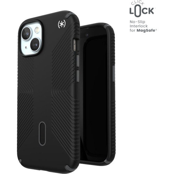 Speck Presidio2 Grip ClickLock & MagSafe - Case iPhone 16e / iPhone 15 / iPhone 14 / iPhone 13 (black) - (150439-3205)