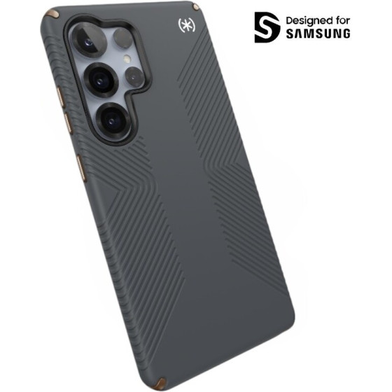 Speck Presidio2 Grip Magnet - Case for Samsung Galaxy S25 Ultra MagSafe (Charcoal Grey/Cool Bronze/White) - (150892-3212)