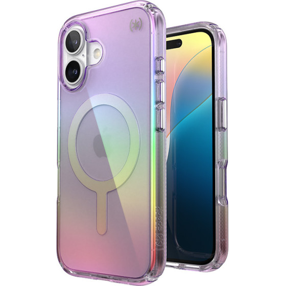 Speck Presidio2 Lux MagSafe - Case for iPhone 16 (Amazing Purple / Clear) - (150759-3237)