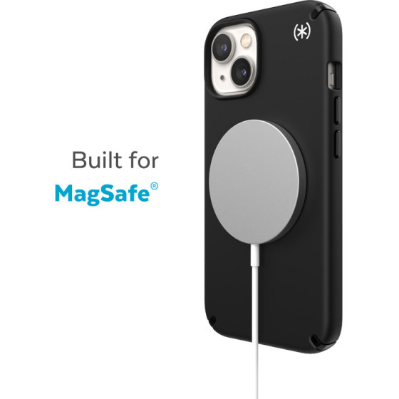 Speck Presidio2 Pro + MagSafe - Case for iPhone 15 Plus / 14 Plus with MICROBAN coating (Black / Black / White) - (150115-D143)