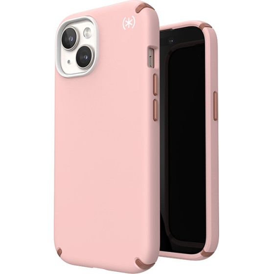 Speck Presidio2 Pro - Case for iPhone 16e / iPhone 15 / iPhone 14 / iPhone 13 (Dahlia Pink / Rose Copper / White) - (150472-3213)