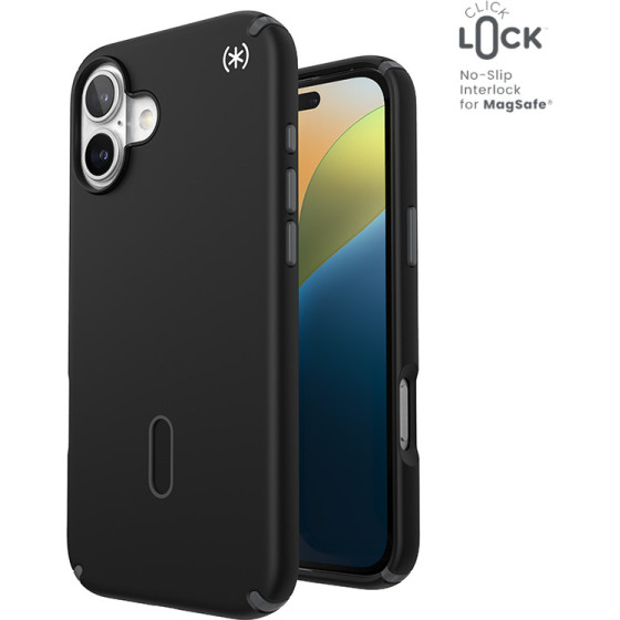 Speck Presidio2 Pro ClickLock & MagSafe - Case for iPhone 16 Plus (Black / Slate Grey / White) - (150712-3205)