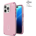 Speck Presidio2 Pro ClickLock & MagSafe - Case for iPhone 16 Pro (Wednesday Pink / Boysenberry Purple / White) - (150700-3250)