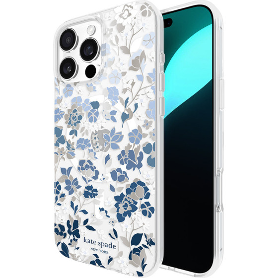 Kate Spade New York Protective Gems Magsafe - Case For Iphone 16 Pro Max (Flowerbed Blue) - (KS054464)