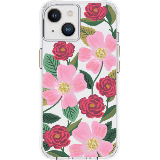 Rifle Paper Clear - Case Decorated In Gold For Iphone 14 / Iphone 13 (Rose Garden) - (RP049816)