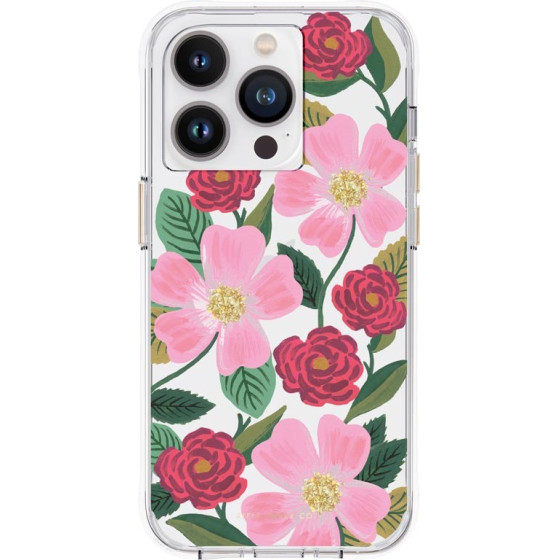 Rifle Paper Clear - Case Decorated In Gold For Iphone 14 Pro (Rose Galden) - (RP049818)