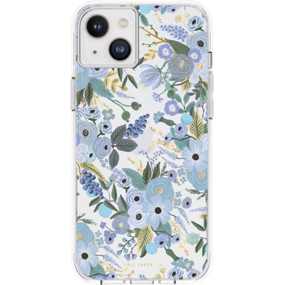Rifle Paper Clear - Case For Iphone 14 Plus (Garden Party Blue) - (RP049276)