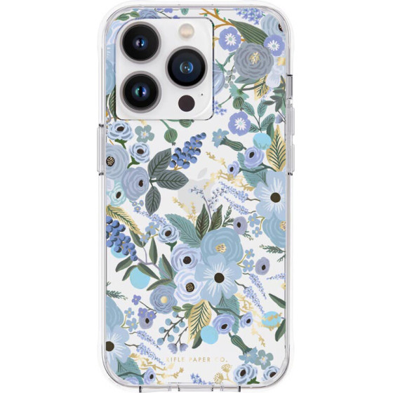 Rifle Paper Clear - Case For Iphone 14 Pro (Garden Party Blue) - (RP049230)