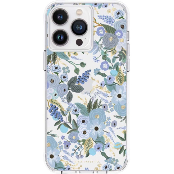 Rifle Paper Clear - Case For Iphone 14 Pro Max (Garden Party Blue) - (RP049320)