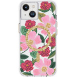 Rifle Paper Clear Magsafe - Case Decorated In Gold For Iphone 14 / Iphone 13 (Rose Garden) - (RP049188)