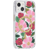 Rifle Paper Clear Magsafe - Case Decorated In Gold For Iphone 14 / Iphone 13 (Rose Garden) - (RP049188)