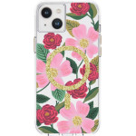 Rifle Paper Clear Magsafe - Case Decorated In Gold For Iphone 14 Plus (Rose Garden) - (RP049280)