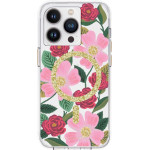 Rifle Paper Clear Magsafe - Case Decorated In Gold For Iphone 14 Pro (Rose Garden) - (RP049234)