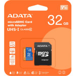 Adata microSDXC Memory Card with Adapter, 32Gb, Class 10 / UHS-1 U1 SDH32GUICL10A1-RA1 - (AUSDH32GUICL10A1-RA1)
