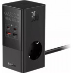 Baseus Power Strip PowerCombo, 35W, 5A, 2 x USB-A - 2 x USB-C - 3 x Schuko, Black - (E00023606113-00)