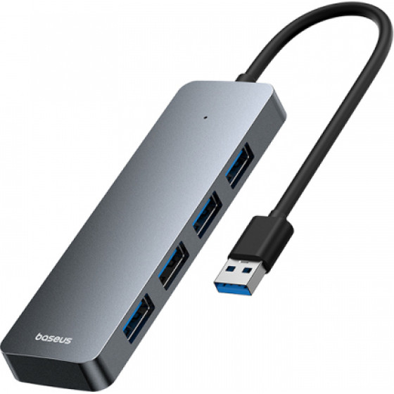 Baseus USB-A Hub UltraJoy Lite, 4 x USB-A 3.0, 0.15m, Grey - (B0005280B811-00)